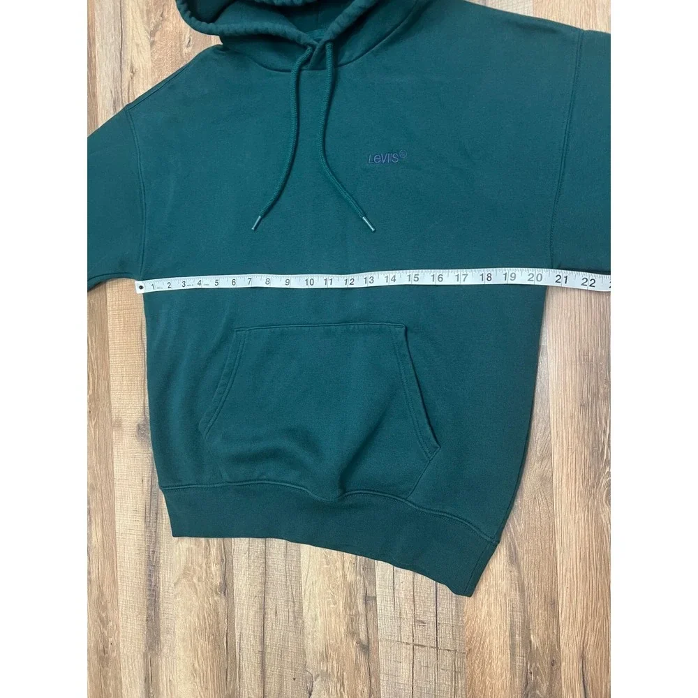 Levi’s‎ Relaxed Hoodie XS Forest Green Logo Pullover Cotton Blend Unisex